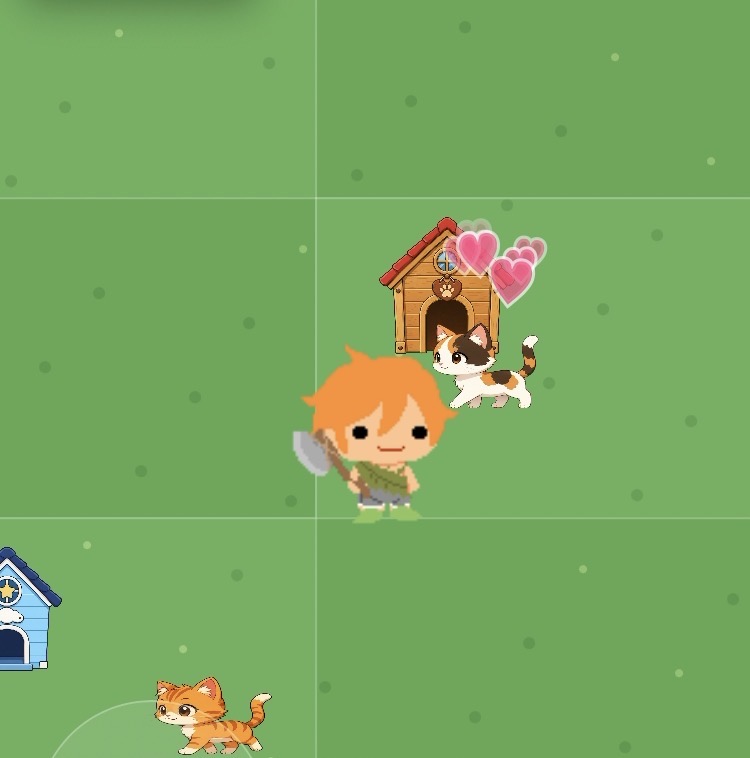 犬や猫とふれあうプレイヤー